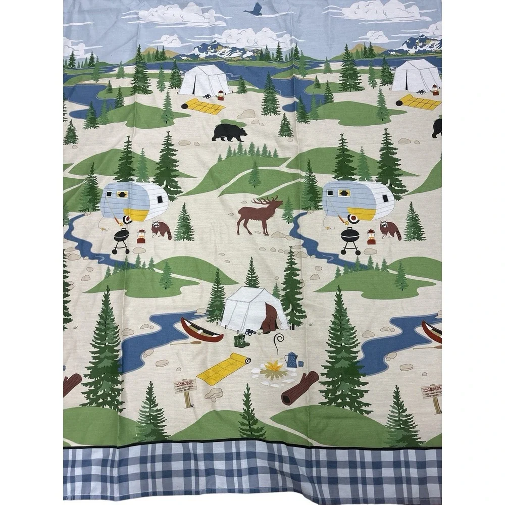 Camping Shower Curtain Camper Cabin Lake House Matching‎ Hooks  72